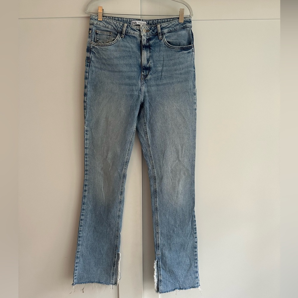 Zara high-rise straight leg jeans